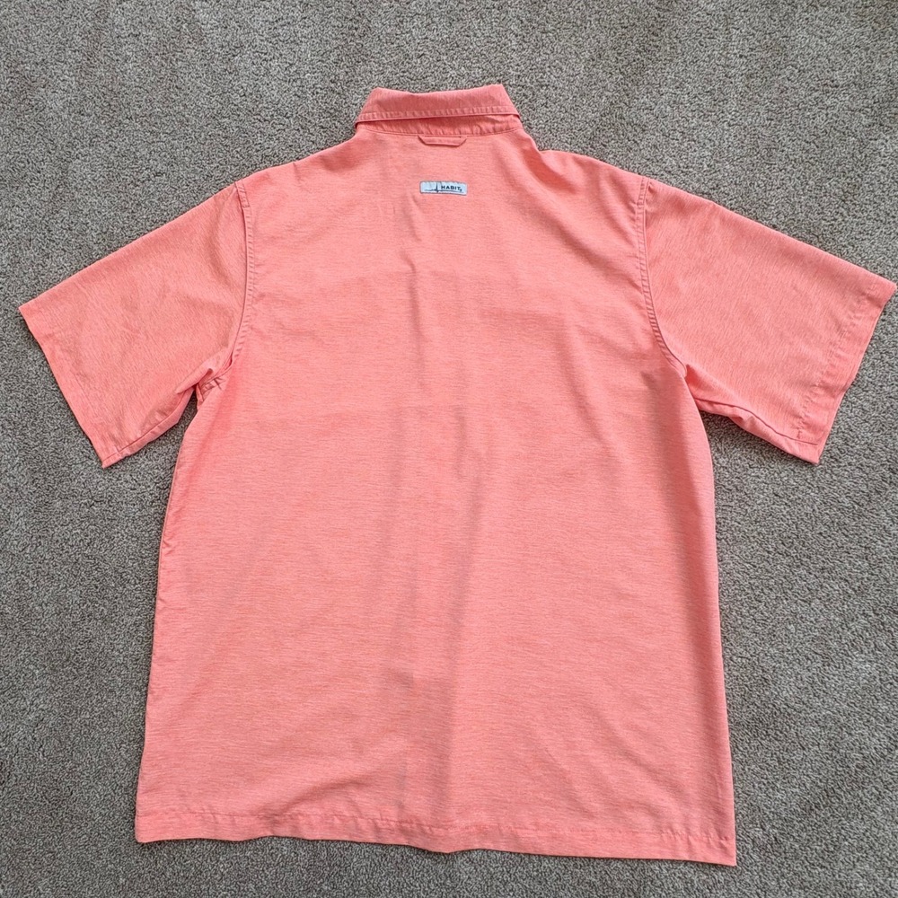 Habit Mens Fishing Shirt Large Coral Short Sleeve UPF 40 Vented Performance Top - Picture 10 of 16